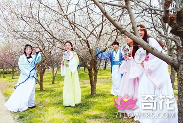 郑州花朝节开幕 “花仙子”在植物园内巡游