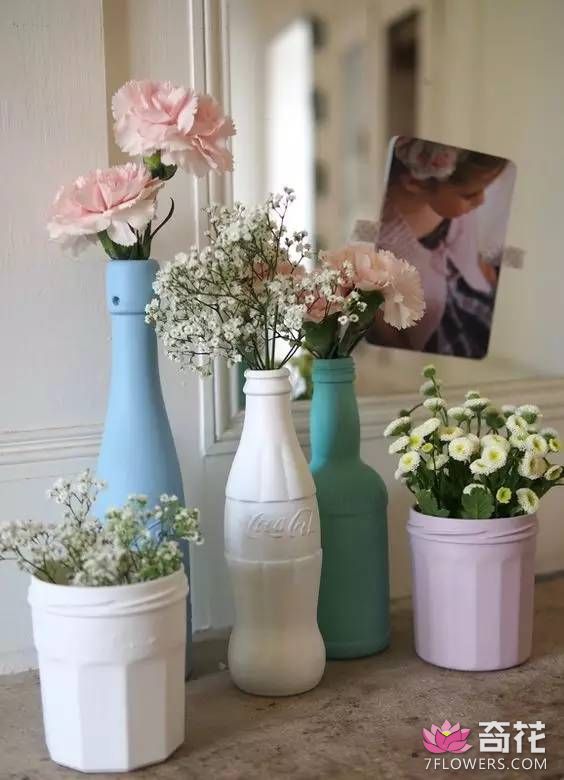 玻璃瓶喷漆做花盆的制作方法